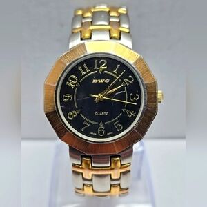 Vintage DWC Women Silver Gold Two Tone Watch Rose Gold New Battery